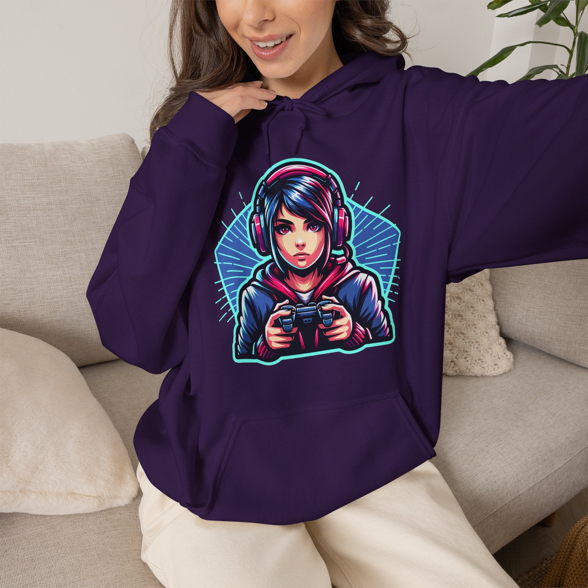 Gamer Girl | Neon Gaming Hoodie | Cr8tive Designs