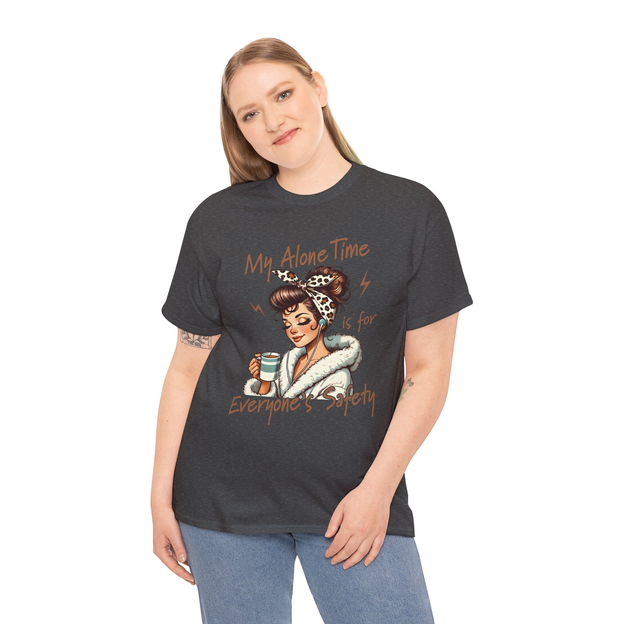 My Alone Time Is for Everyone’s Safety Graphic Tee – Funny Mom Life Shirt, Coffee Humor, Retro Style | Cr8tive Designs