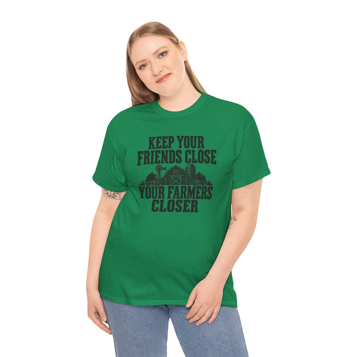 Keep Your Friends Close Your Farmers Closer T-Shirt | Rustic Barn Agriculture Tee | Cr8tive Designs
