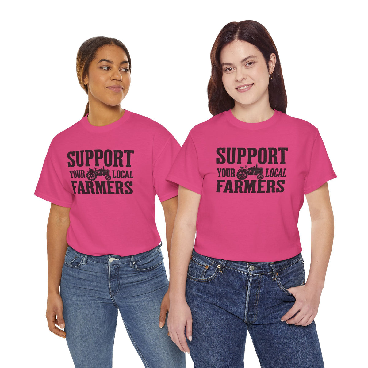 Support Your Local Farmers T-Shirt | Rustic Tractor Agriculture Graphic Tee | Cr8tive Designs