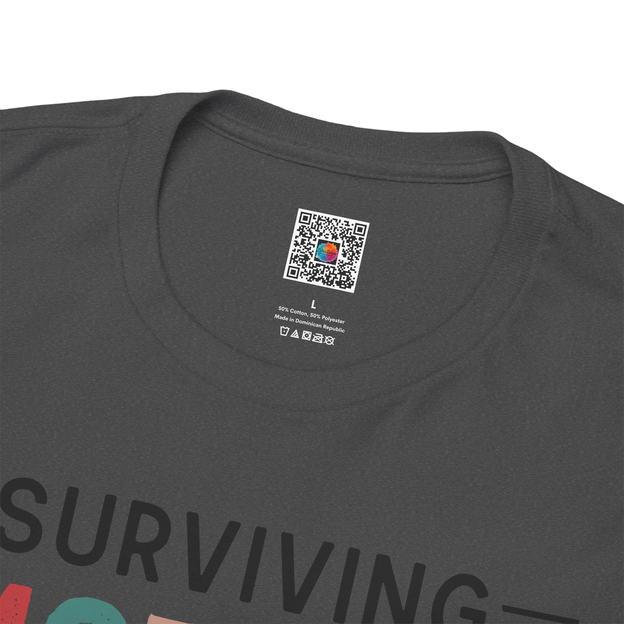 Surviving Motherhood One Day at a Time T-Shirt | Funny Mom Life Graphic Tee | Colorful Statement Shirt | Cr8tive Designs