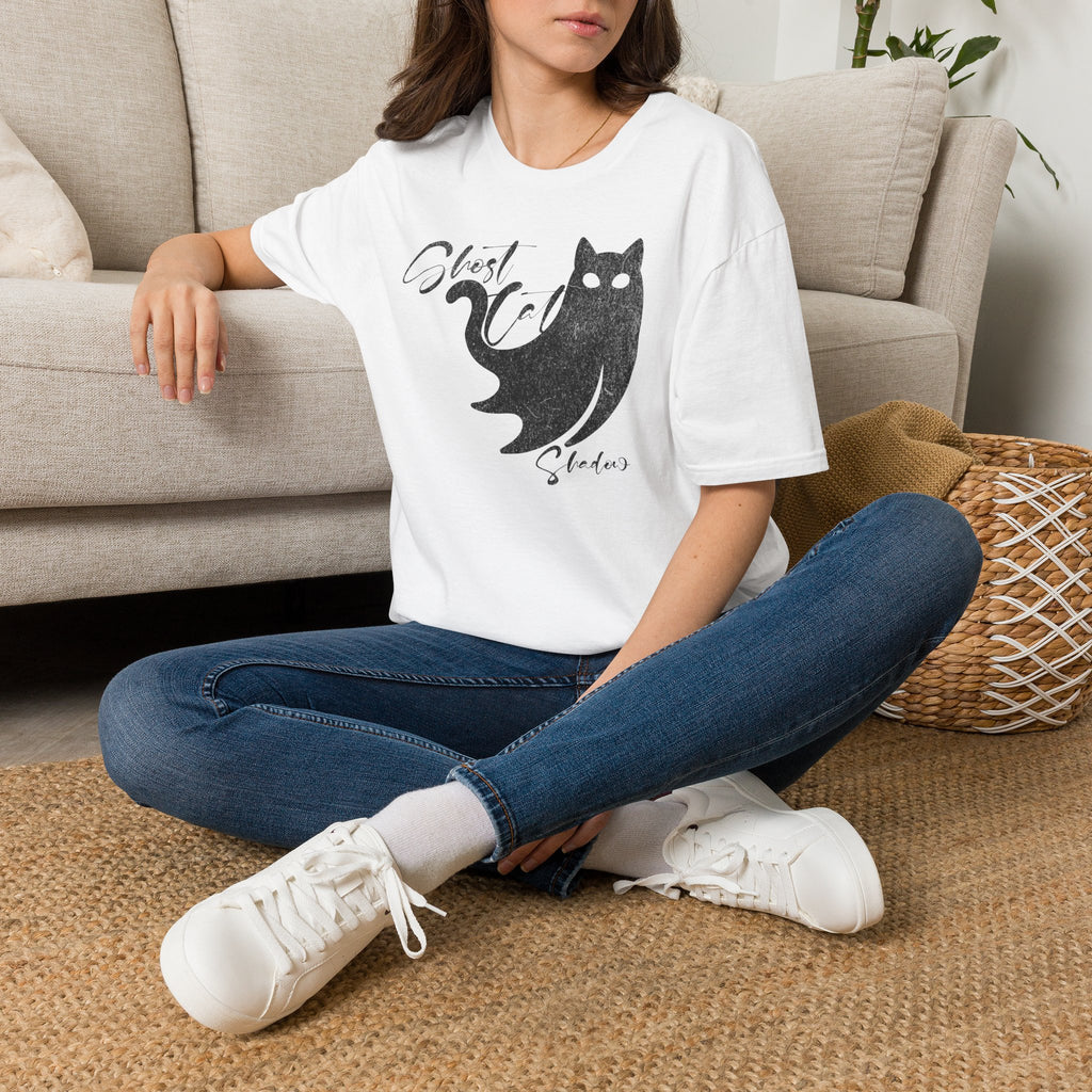 Ghost Cat T-Shirt | Cute Spooky Cat Graphic Tee | Cr8tive Designs