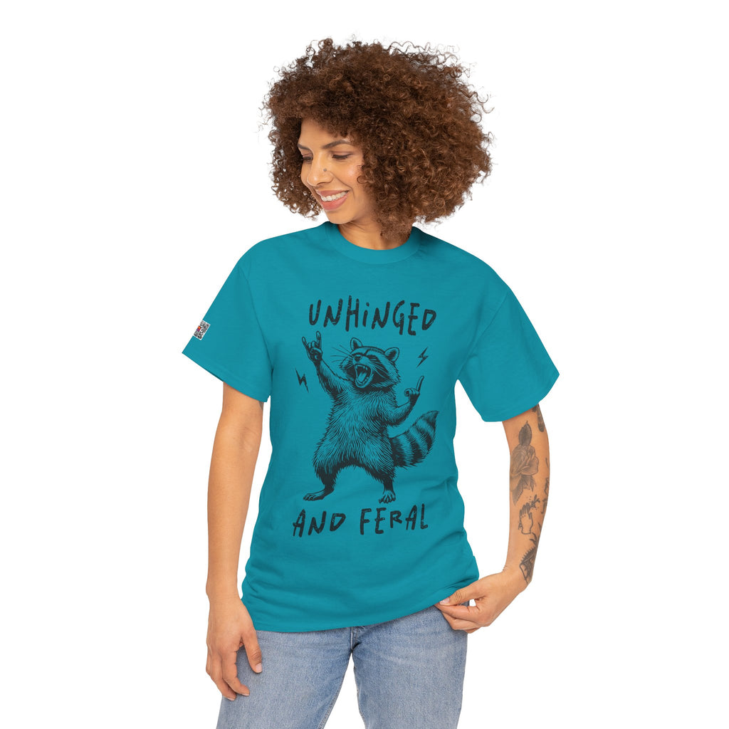 Unhinged and Feral Graphic Tee – Funny Raccoon Shirt, Trendy Chaos Mom Life Tee | Cr8tive Designs