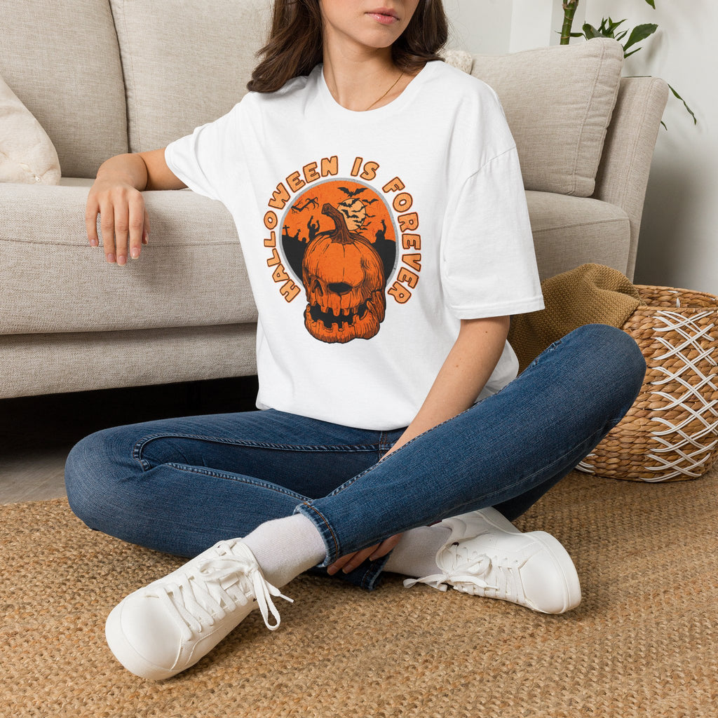 Halloween Is Forever T-Shirt | Vintage Pumpkin & Bats Halloween Tee | Cr8tive Designs