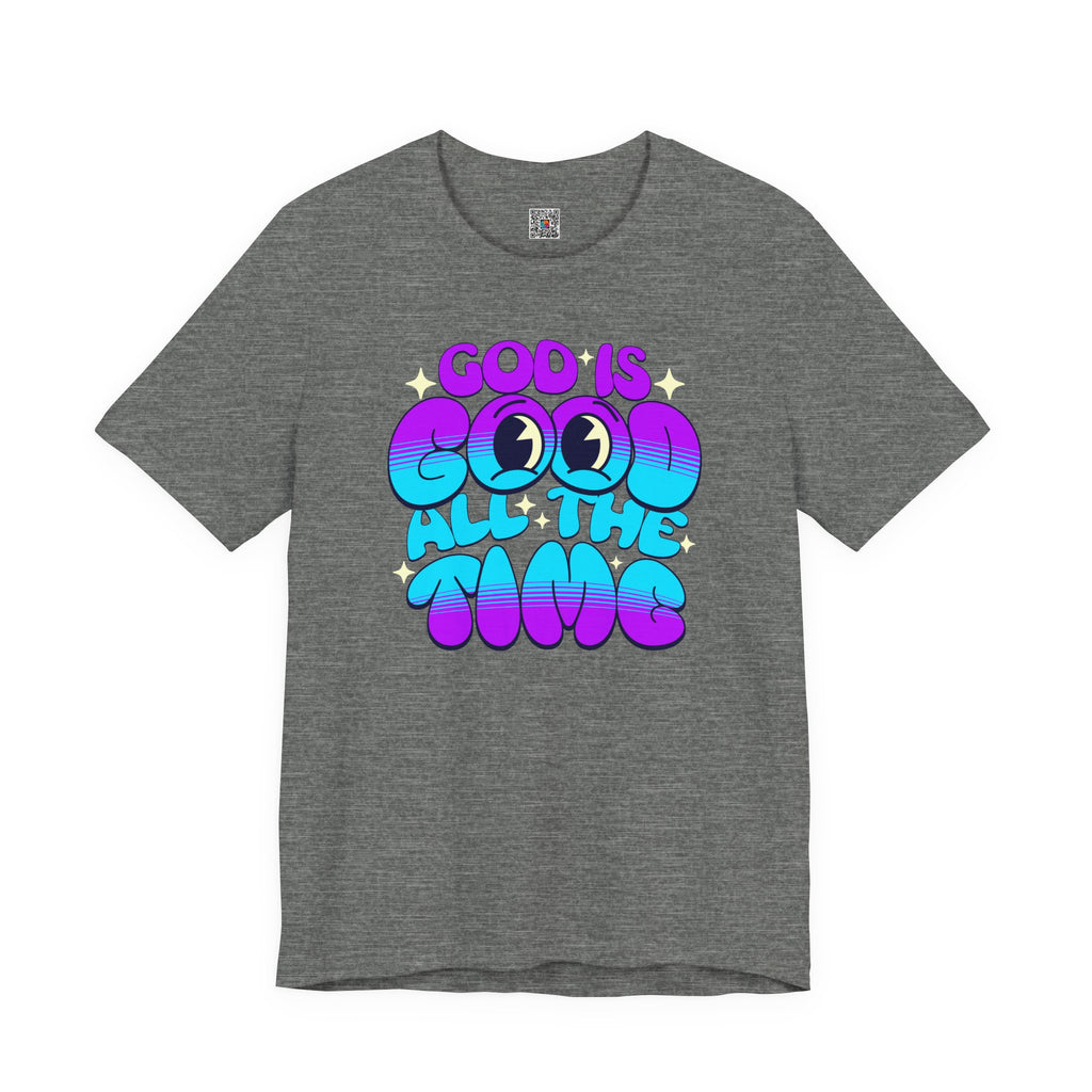 God Is Good All The Time T-Shirt | Retro Bubble Faith Tee | Cr8tive Designs