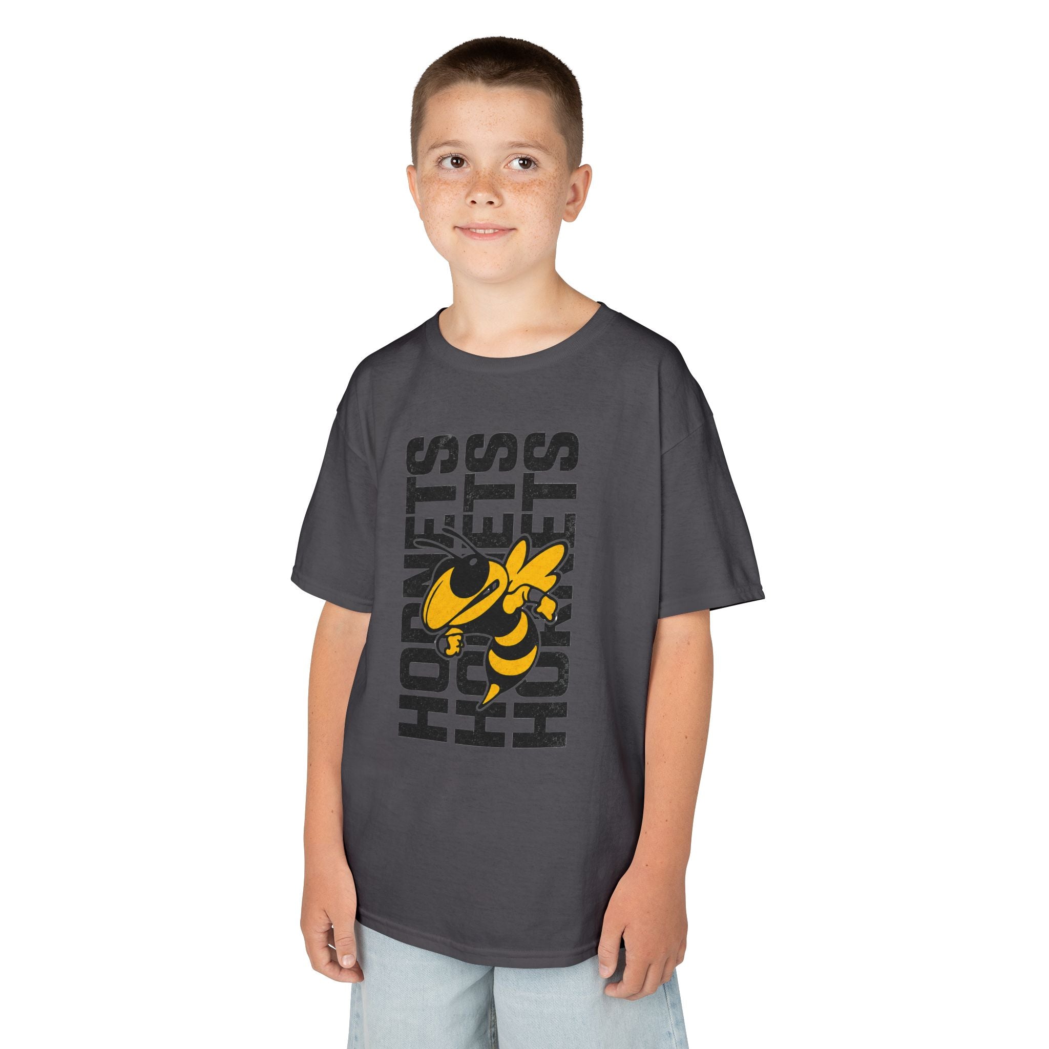 Vertical Hornets Mascot Youth T-Shirt | School Spirit Mascot Tee | Cr8tive Designs