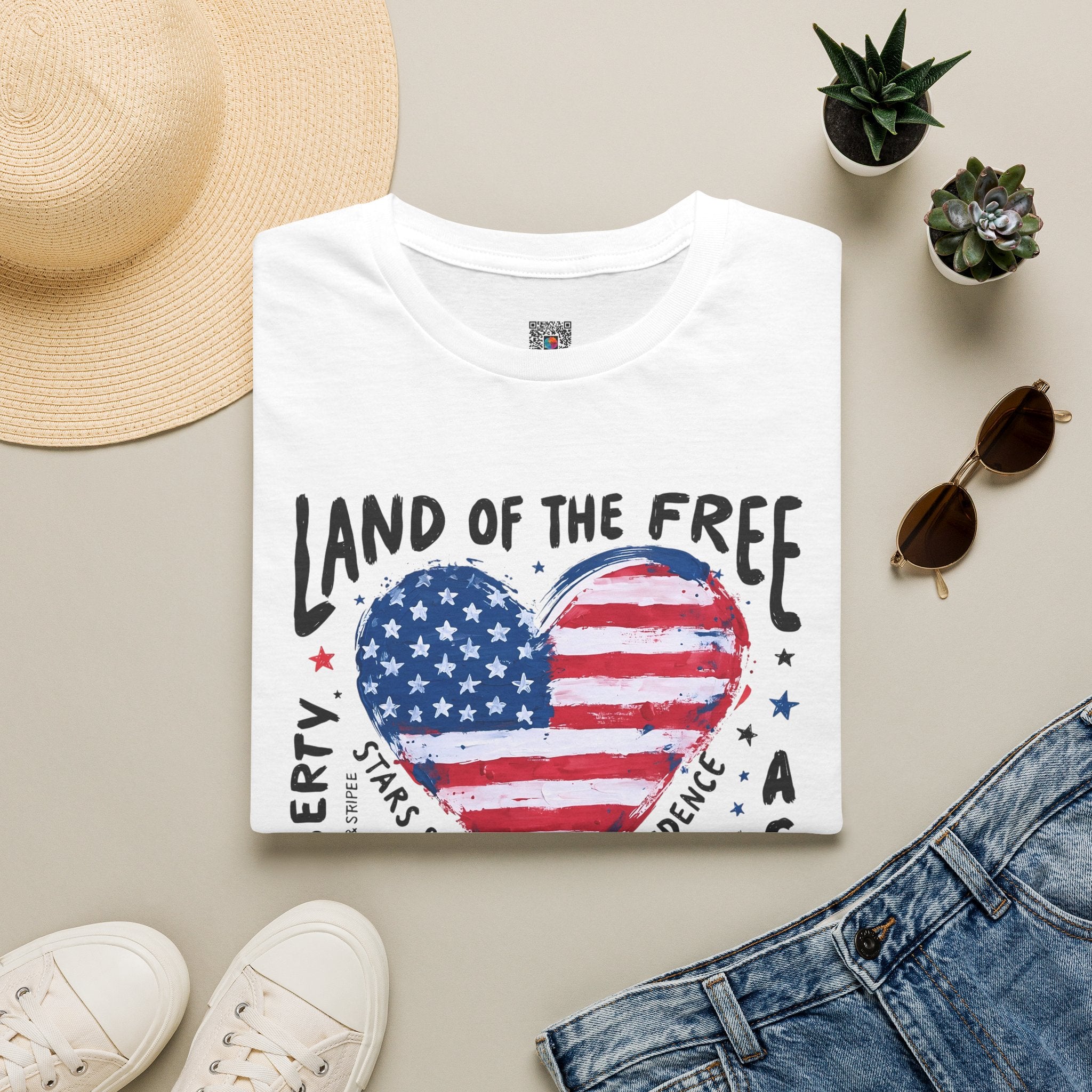 Land of the Free | Patriotic Heart Flag Design | Cr8tive Designs