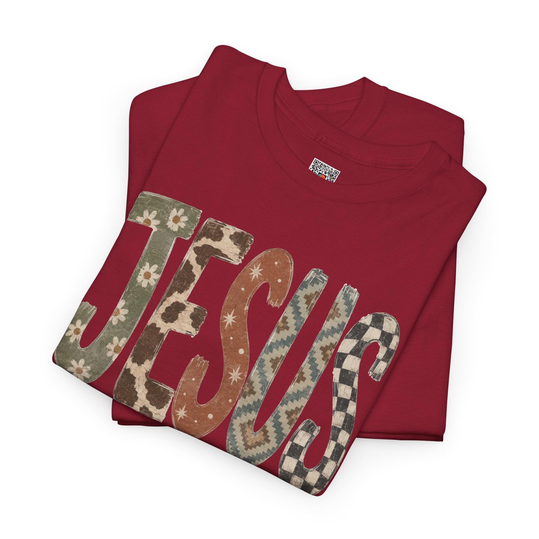 Patterned Jesus Western Tee | Western Country Christian Graphic T-Shirt | Cr8tive Designs