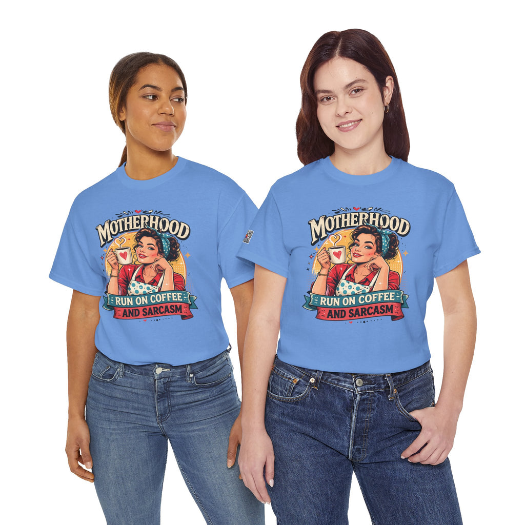 Funny Mom Life Graphic Tee | Motherhood Coffee & Sarcasm Shirt | Retro Mom Shirt | Cr8tive Designs