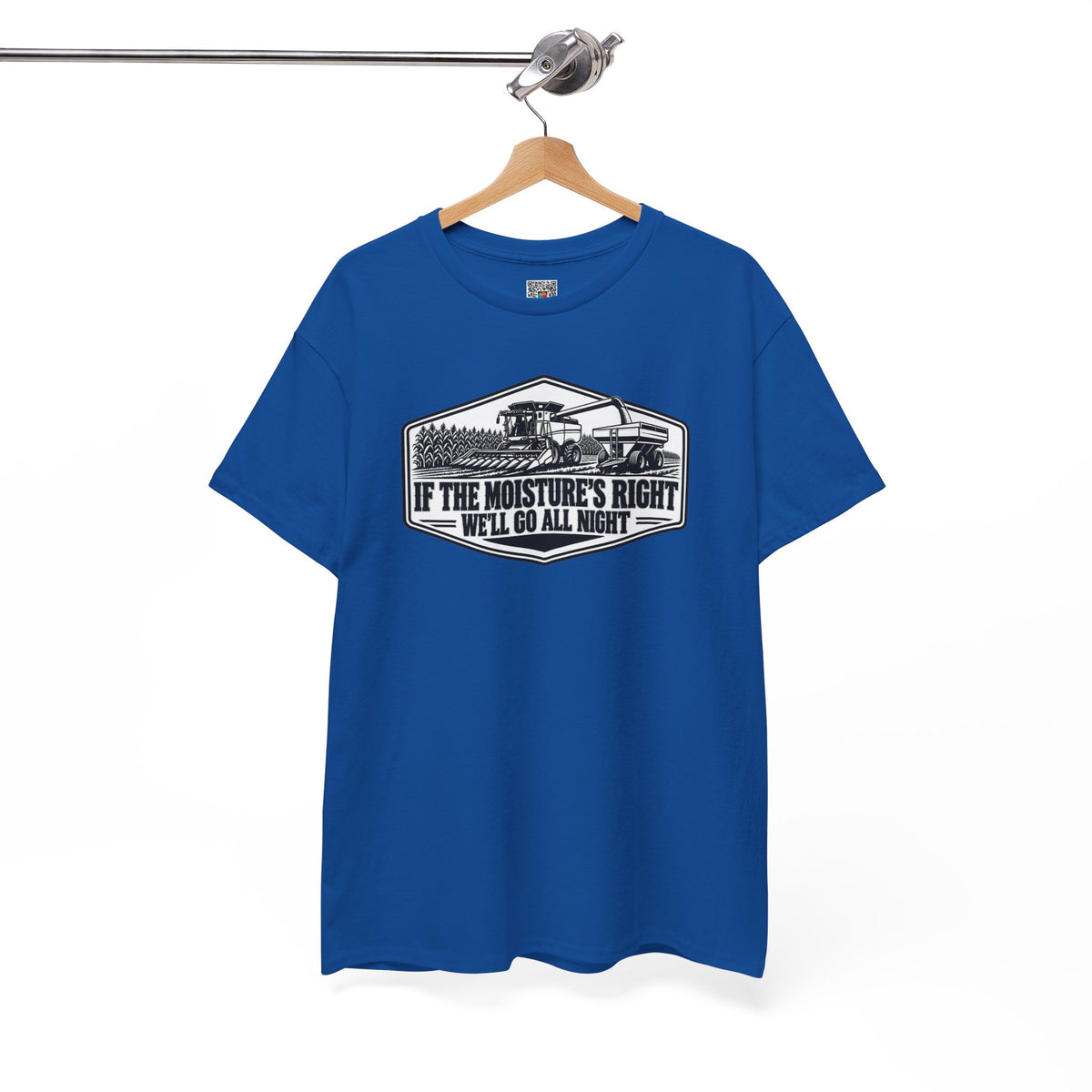 If The Moisture's Right We'll Go All Night T-Shirt | Funny Combine Harvester Graphic Tee | Cr8tive Designs