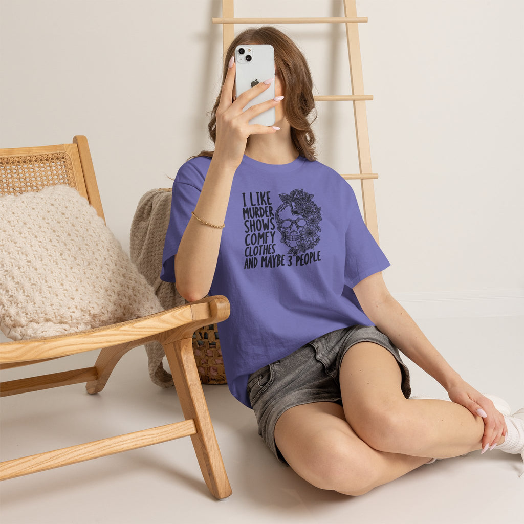 I Like Murder Shows Comfy Clothes And Maybe 3 People T-Shirt | Funny True Crime Graphic Tee | Cr8tive Designs