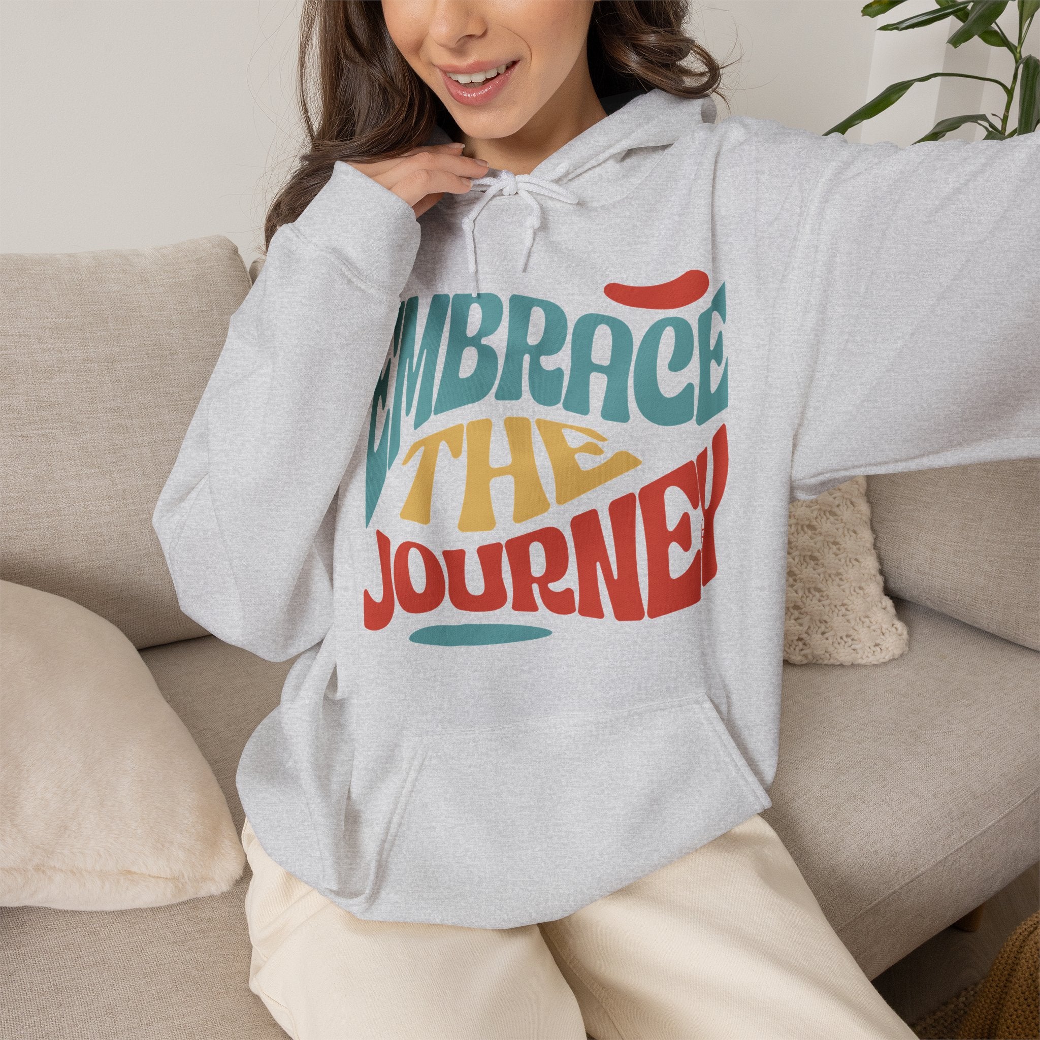 Embrace the Journey | Colorful Retro Motivational Hoodie | Cr8tive Designs