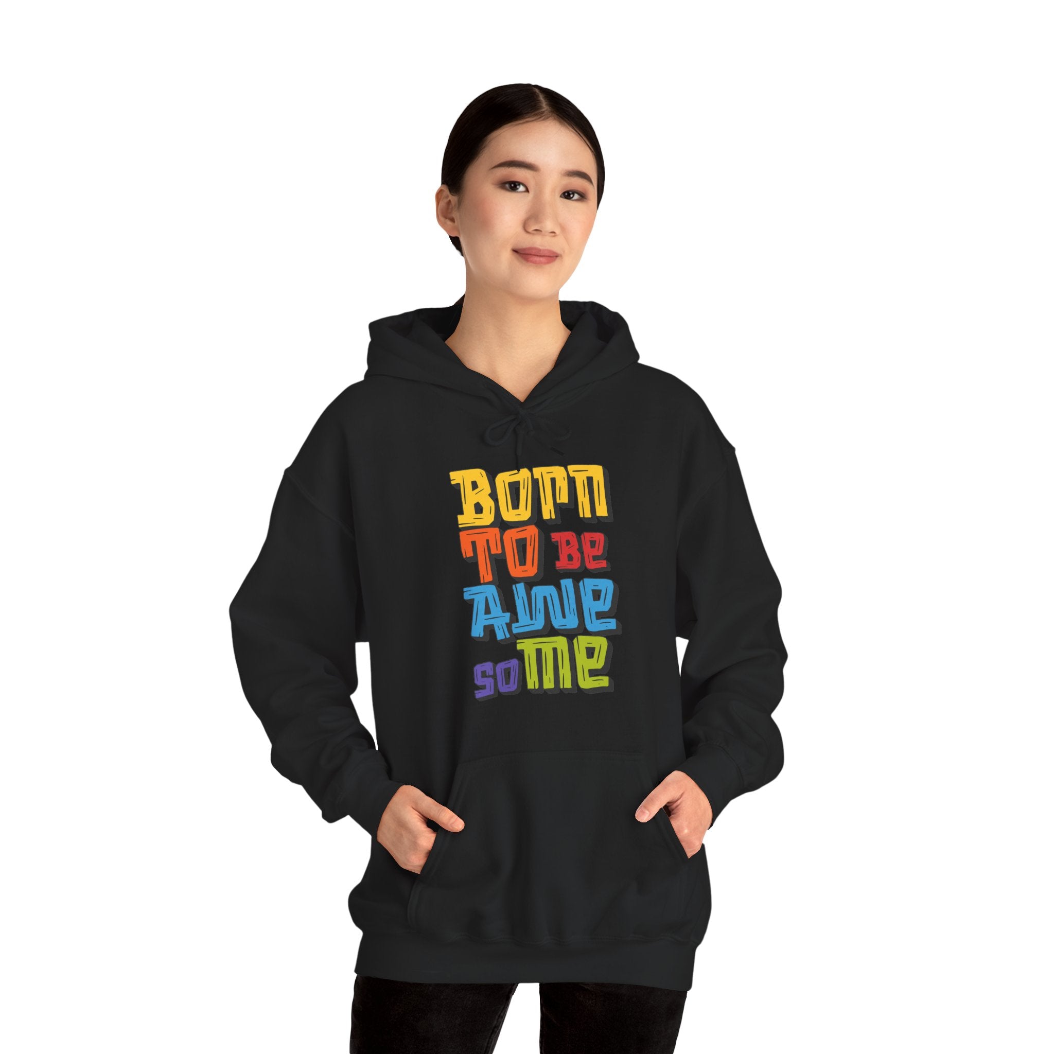Born to Be Awesome | Colorful Retro Hoodie | Cr8tive Designs