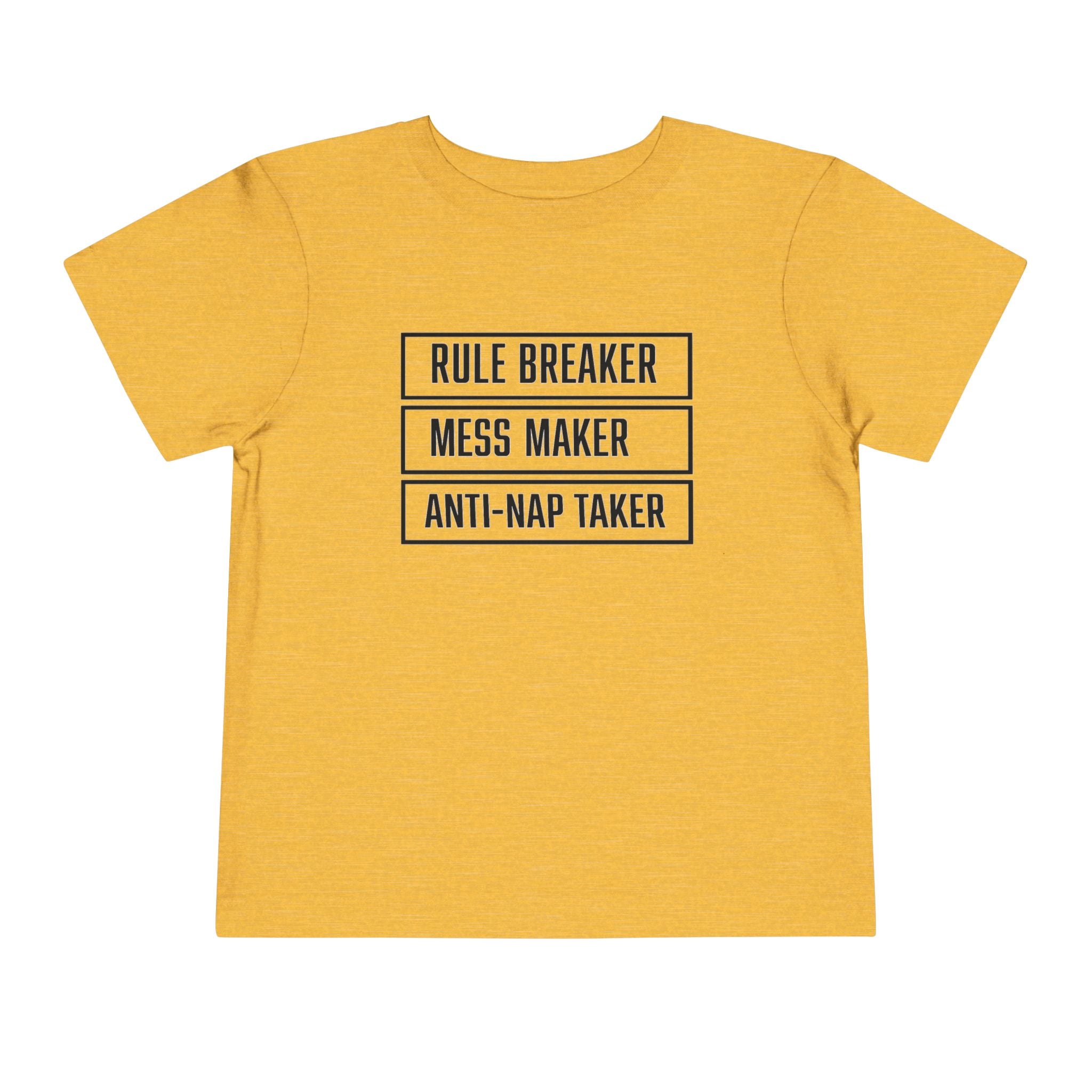 Rule Breaker Mess Maker Toddler Tee | Funny Anti-Nap Kids T-Shirt | Cr8tive Designs