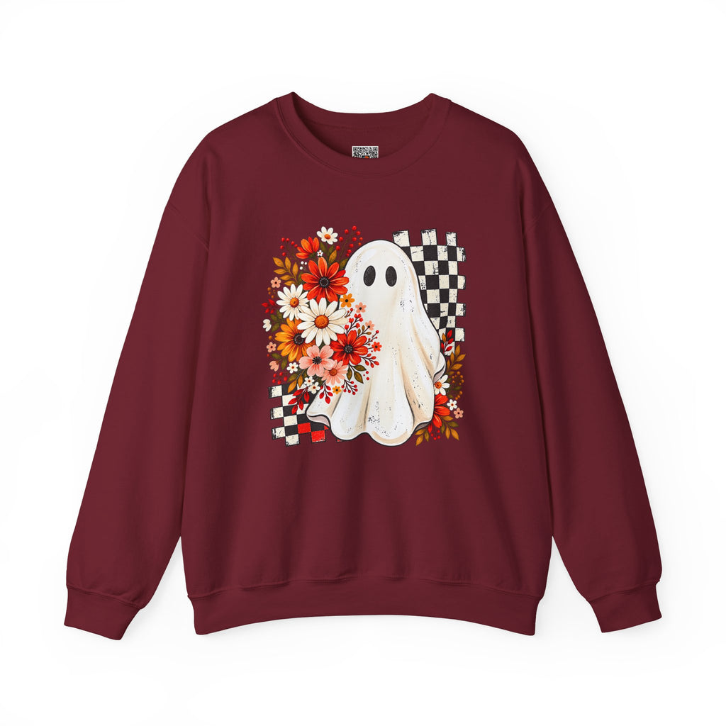 Floral Ghost Sweatshirt | Spooky Season Halloween Crewneck | Cr8tive Designs