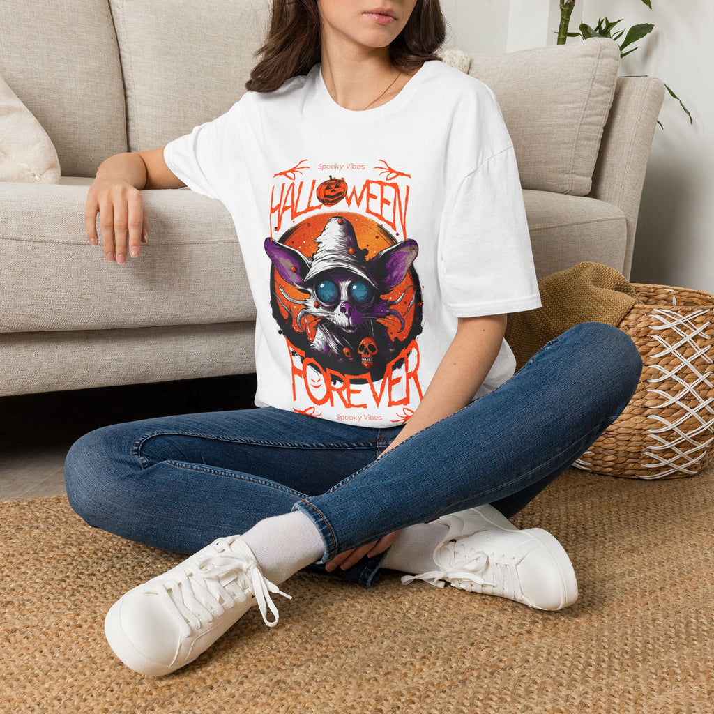 Halloween Forever T-Shirt | Cute Spooky Bat Witch Graphic Tee | Cr8tive Designs