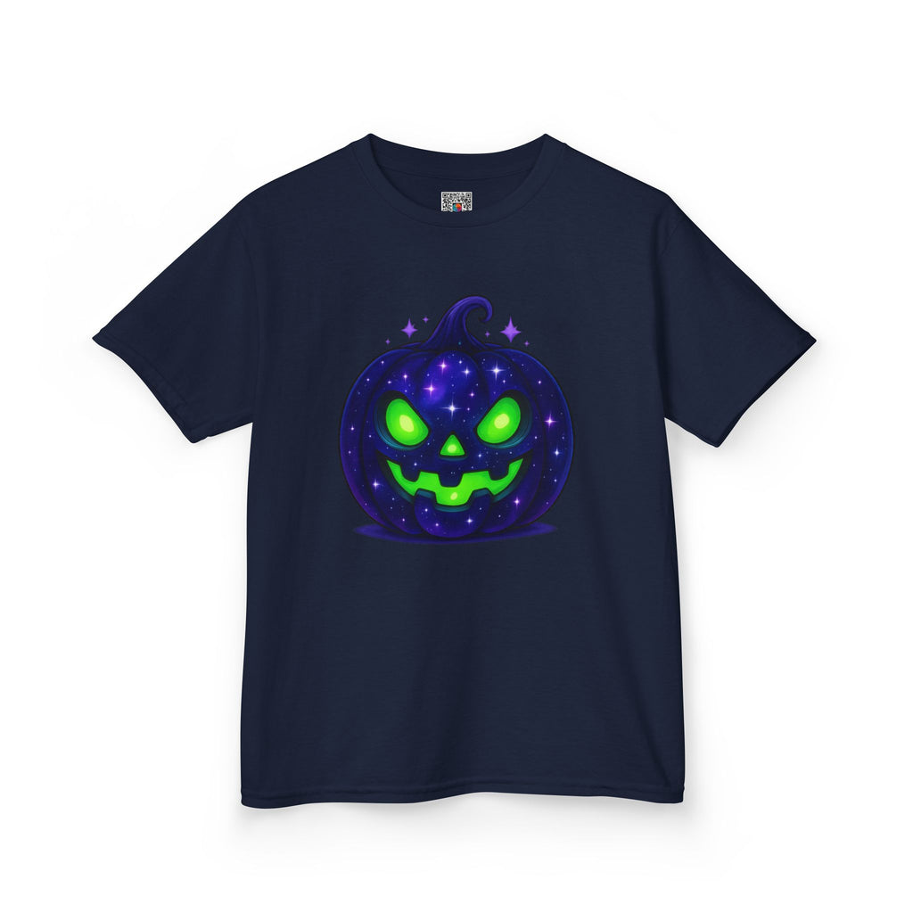 Kids Halloween Pumpkin T‑Shirt | Glowing Green Jack‑O'Lantern Tee |Cr8tive Designs