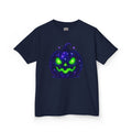 Kids Halloween Pumpkin T‑Shirt | Glowing Green Jack‑O'Lantern Tee |Cr8tive Designs