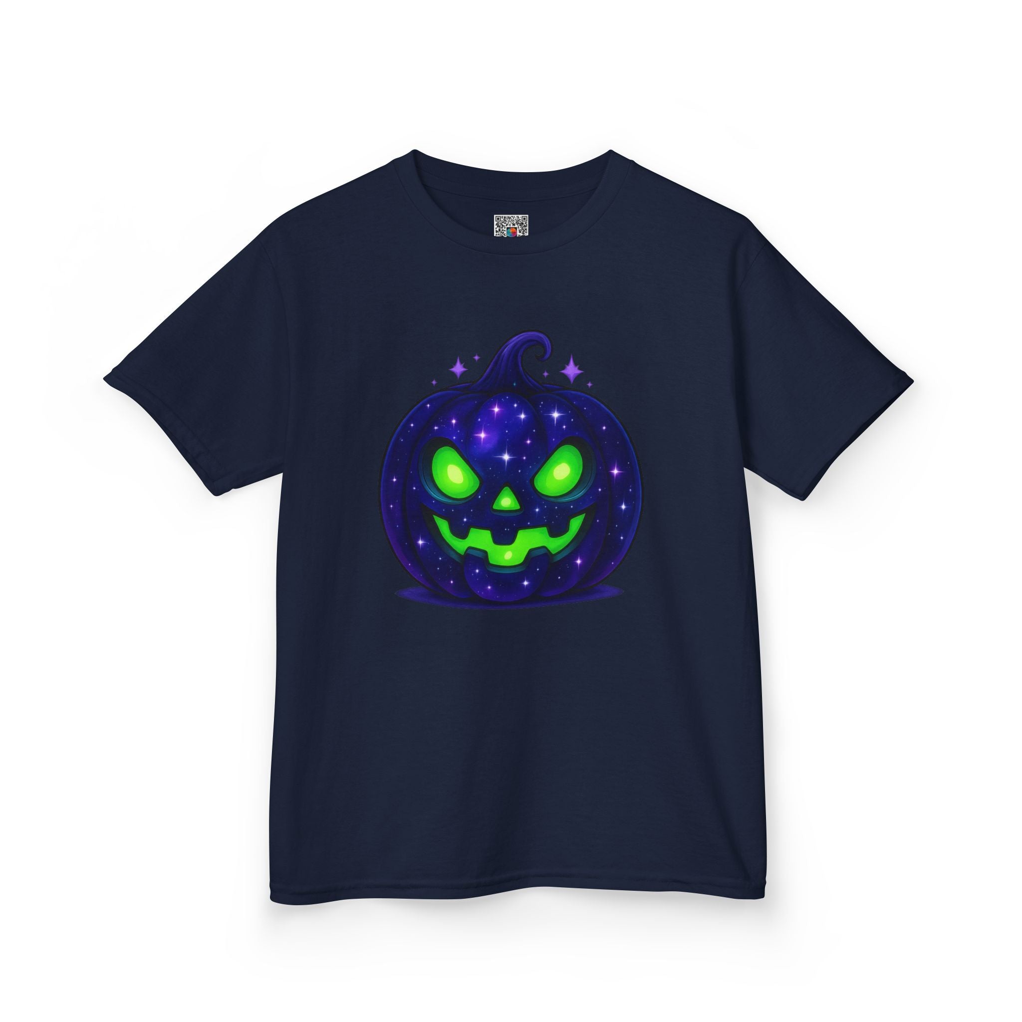 Kids Halloween Pumpkin T‑Shirt | Glowing Green Jack‑O'Lantern Tee |Cr8tive Designs