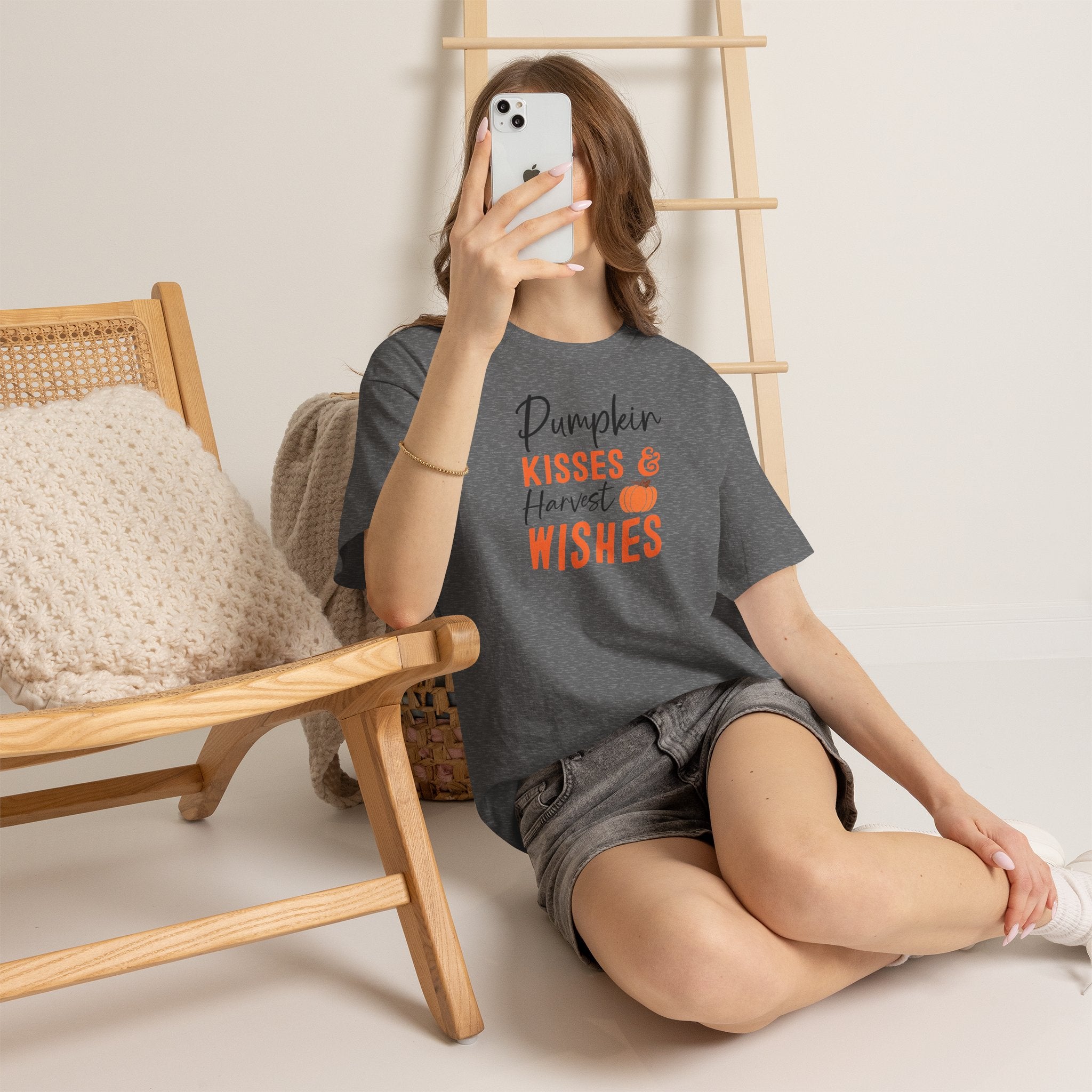 Pumpkin Kisses & Harvest Wishes Tee  | Fall Graphic T-Shirt | Cr8tive Designs