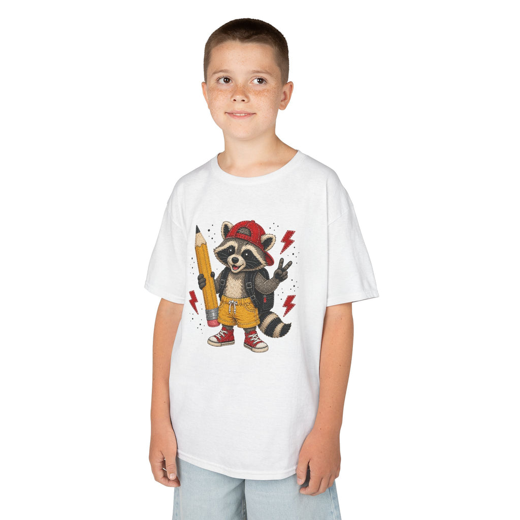School Vibes Raccoon Tee | Funny Kids Graphic Shirt | Cr8tive Designs