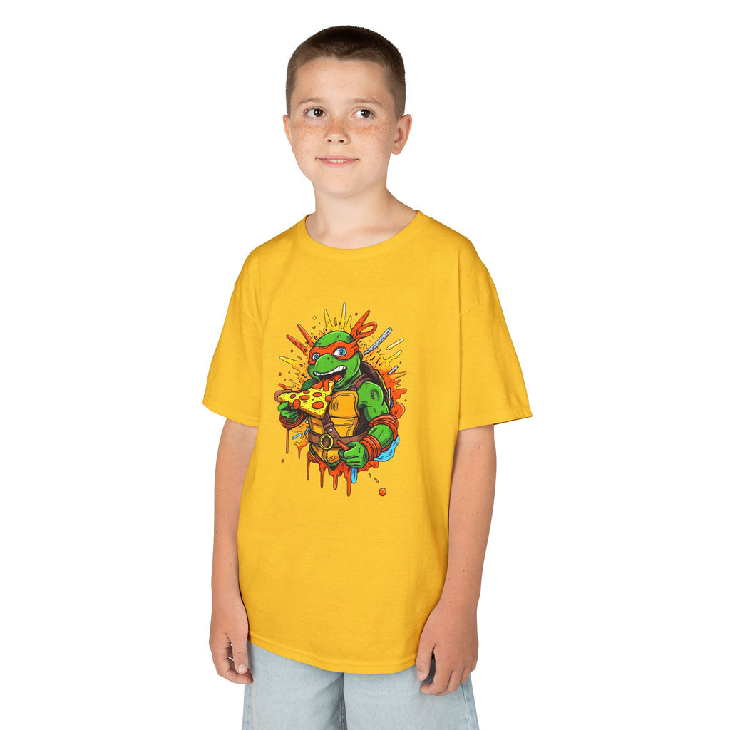 Pizza-Loving Ninja Turtle Youth Tee | Colorful Comic-Inspired T-Shirt | Cr8tive Designs