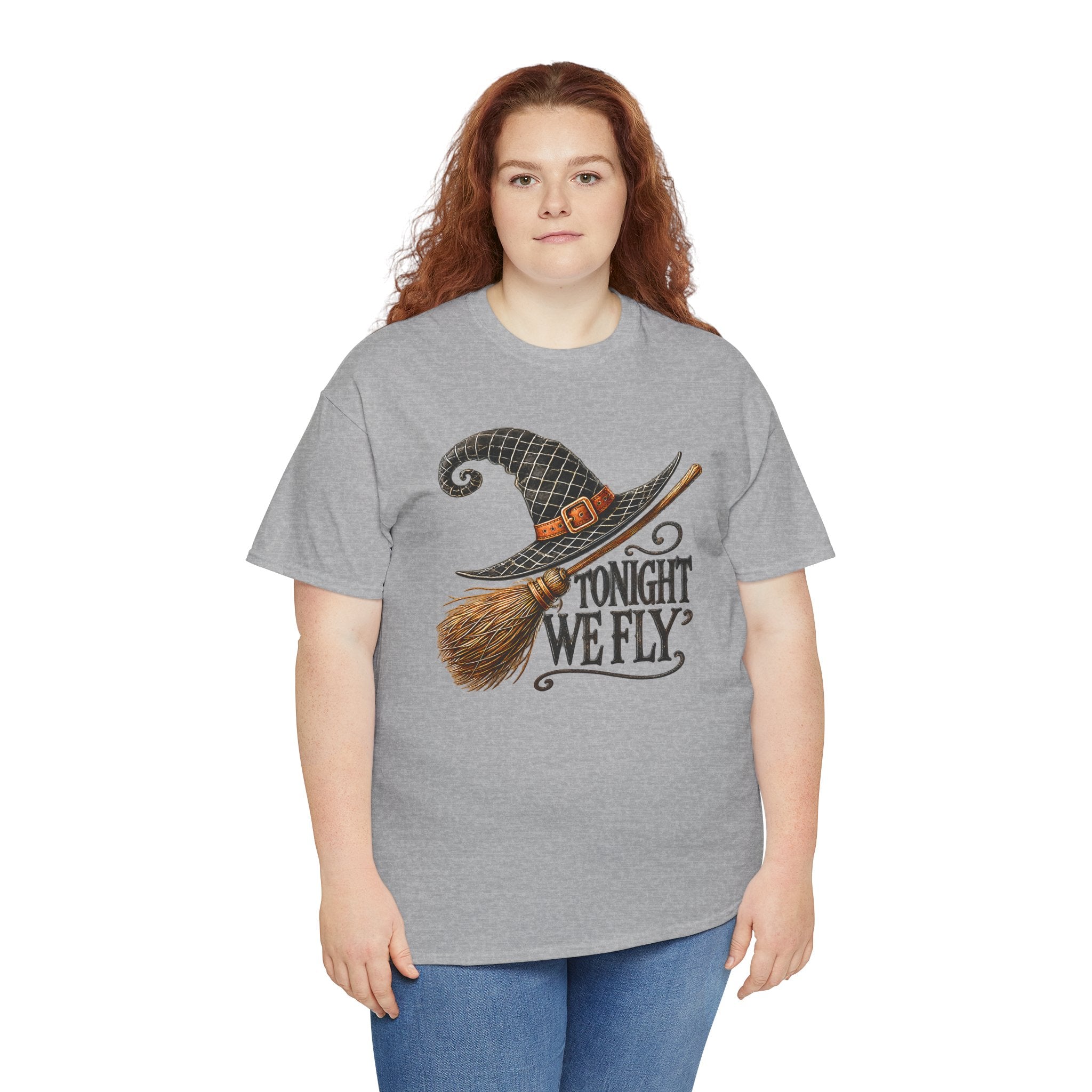 "Tonight We Fly" Witch Broom Tee | Vintage Halloween Graphic T-Shirt | Cr8tive Designs