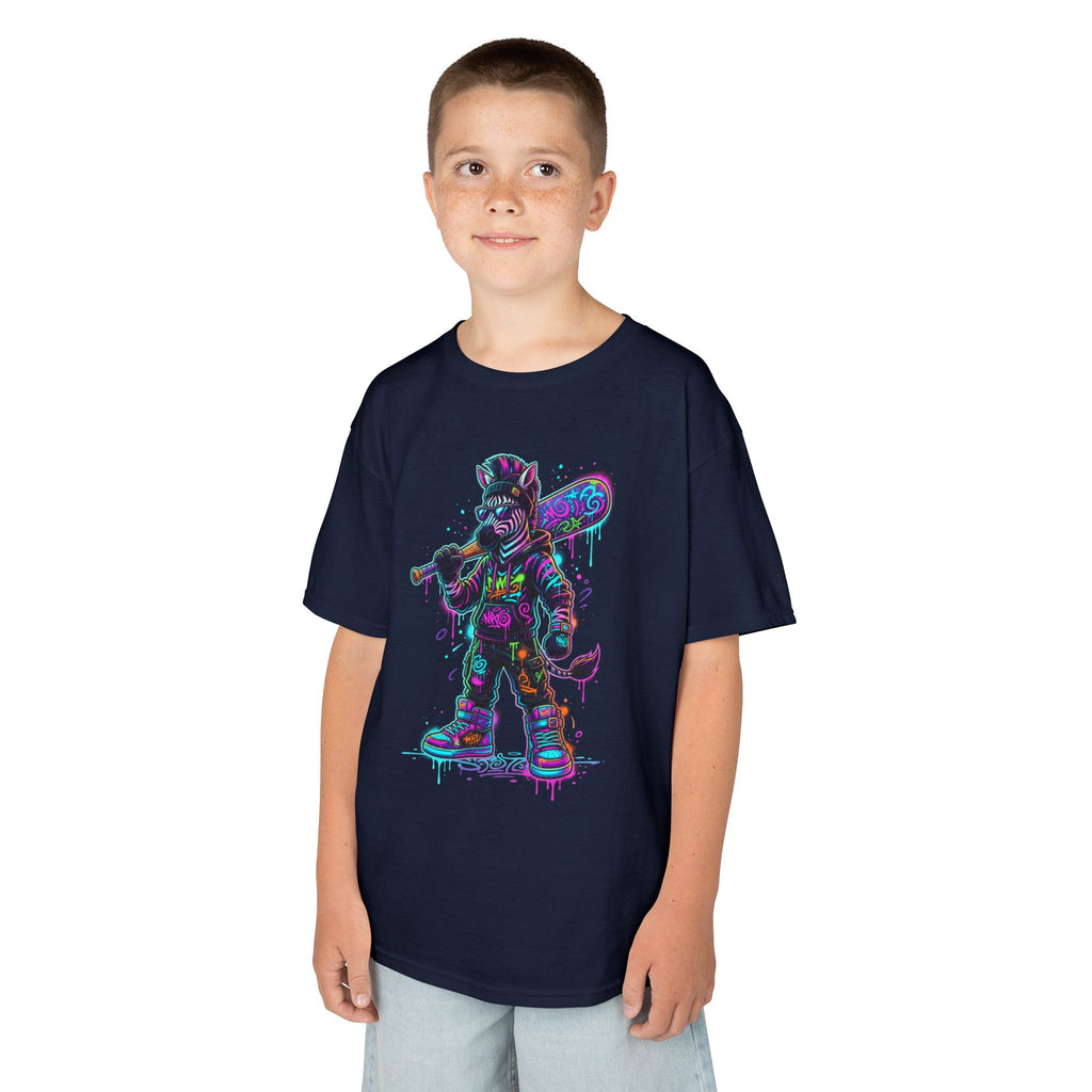 Kids Tee | Neon Zebra Street Warrior Graphic Tee | Cr8tive Designs