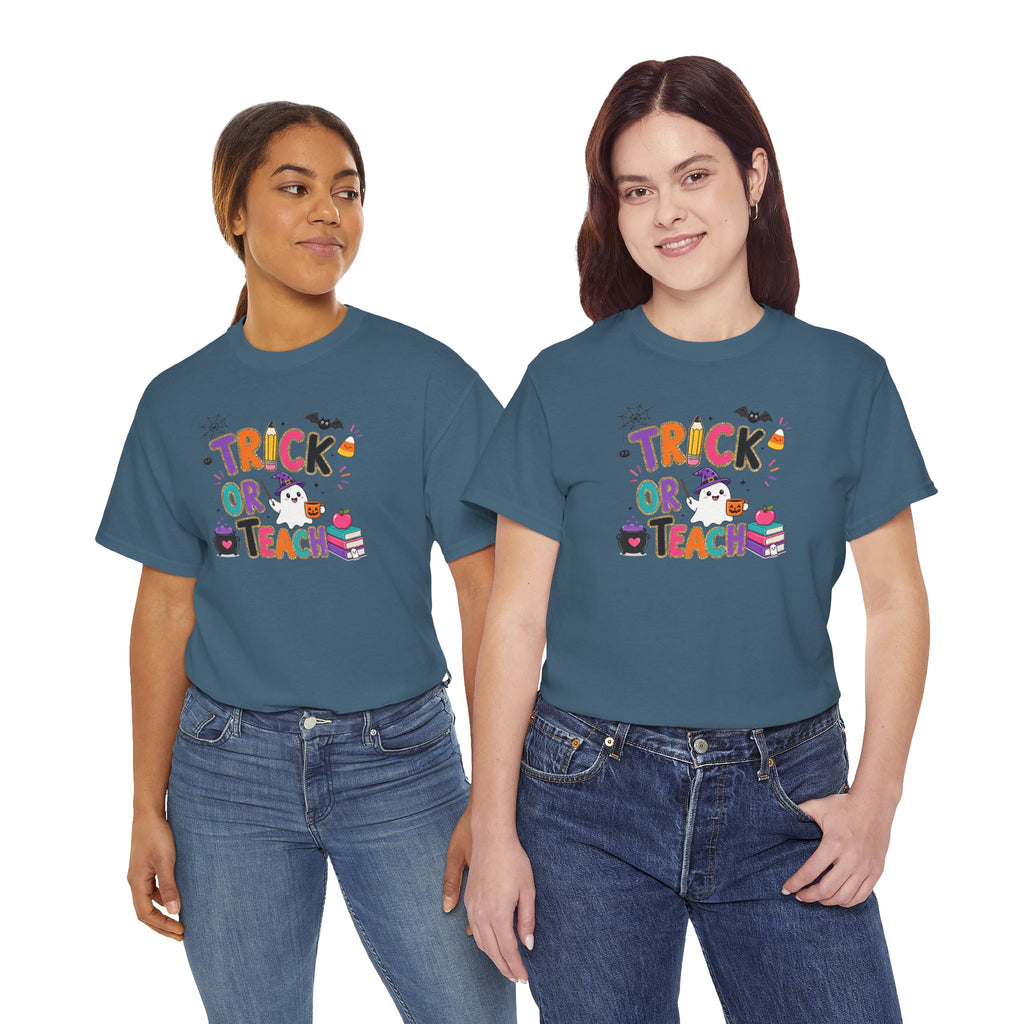 Trick or Teach Halloween Teacher Tee | Cute Spooky Classroom T-Shirt | Cr8tive Designs