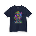 Kids Retro Streetwear T‑Shirt | Neon Skateboarder with Boombox Graphic | Cr8tive Designs