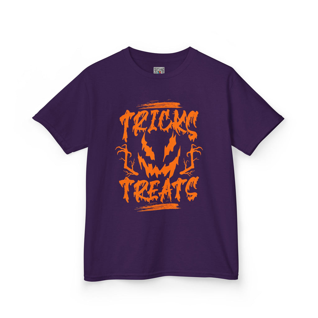 Kids Halloween Tee | 'Tricks & Treats' Spooky Jack-O'-Lantern Graphic | Cr8tive Designs