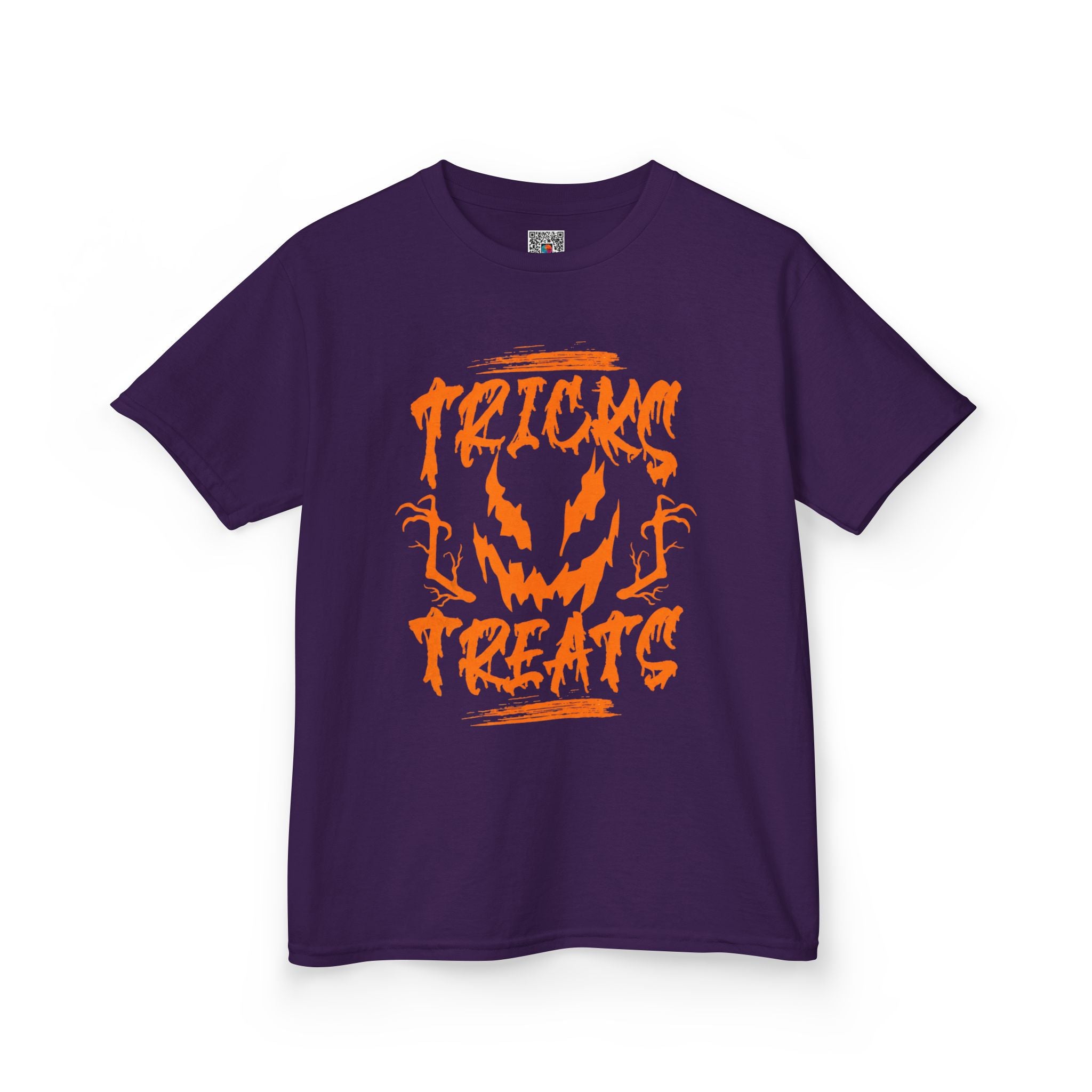 Kids Halloween Tee | 'Tricks & Treats' Spooky Jack-O'-Lantern Graphic | Cr8tive Designs
