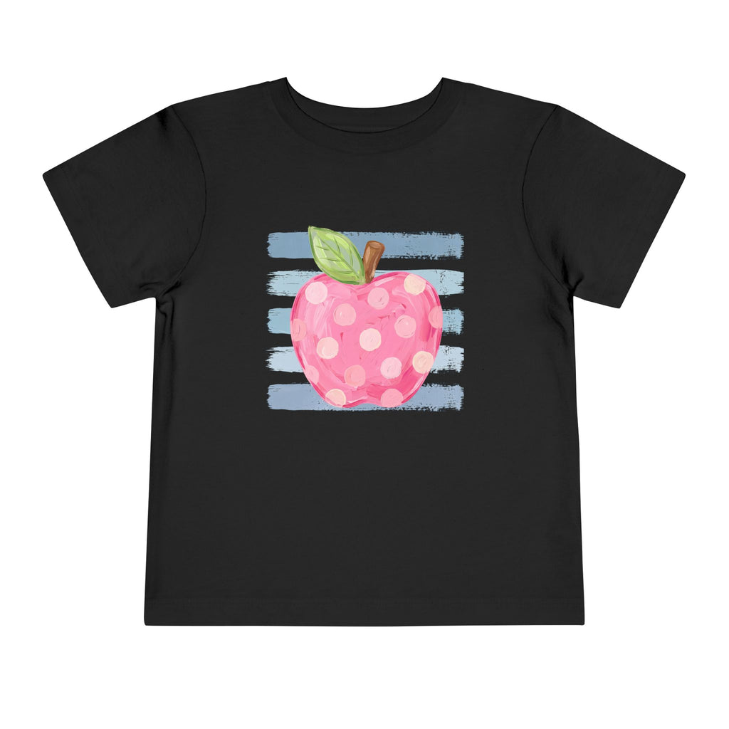 Pink Polka Dot Apple Toddler Tee | Back to School T-Shirt | Cr8tive Designs