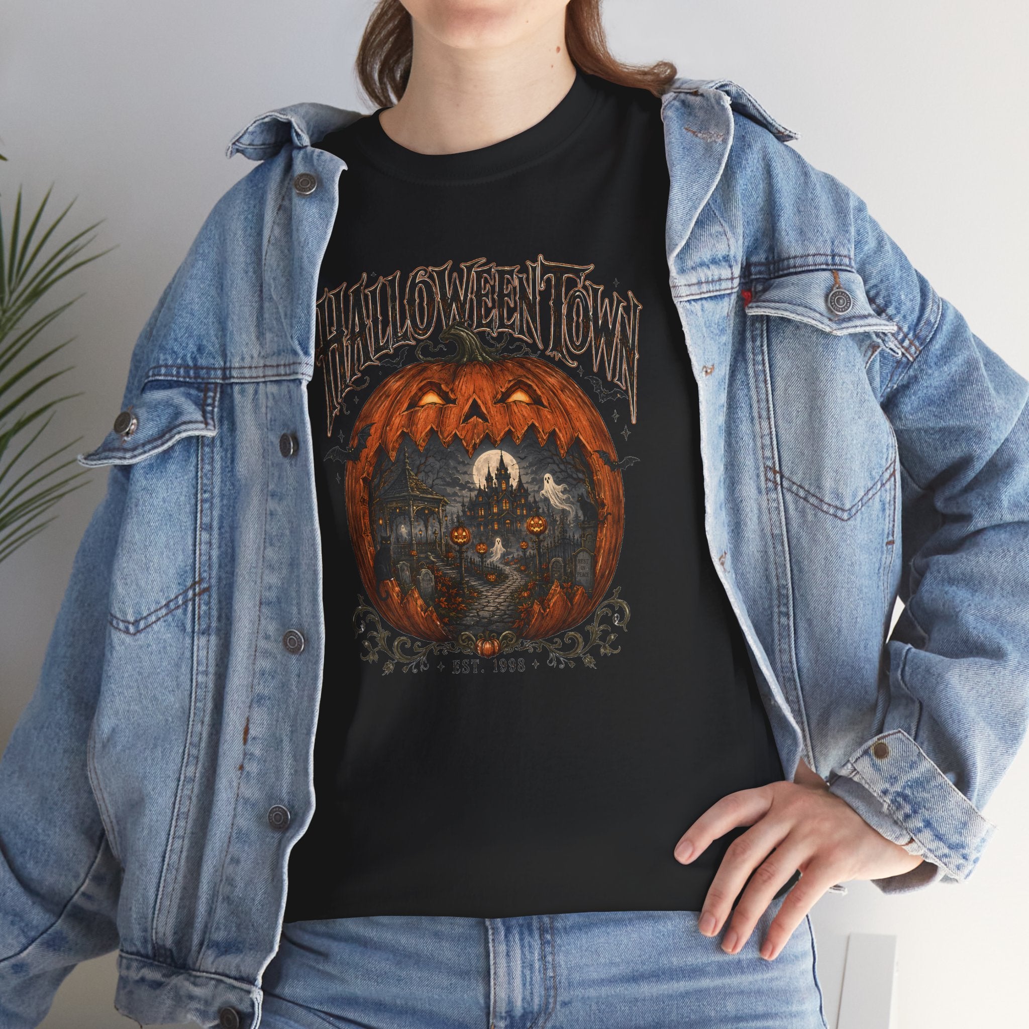 Halloweentown Pumpkin Graphic Tee | Spooky Jack-O-Lantern T-Shirt | Cr8tive Designs