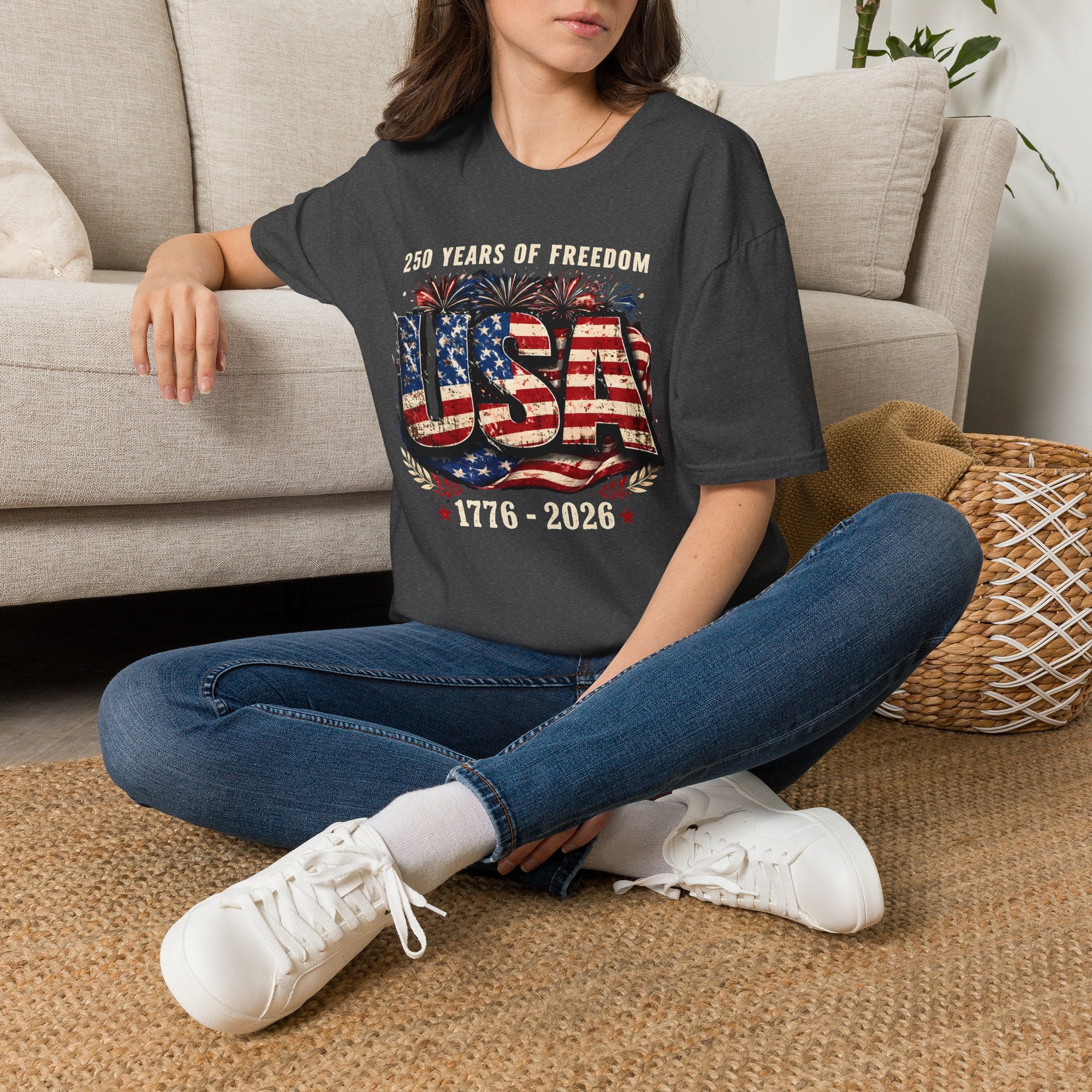 250 Years of Freedom | Rustic Patriotic USA Flag Design | Cr8tive Designs