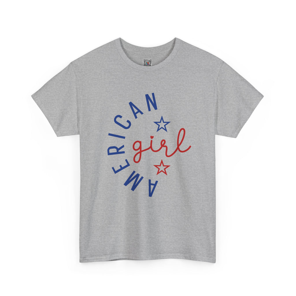 American Girl T-Shirt | Patriotic Red & Blue Star Tee| Cr8tive Designs