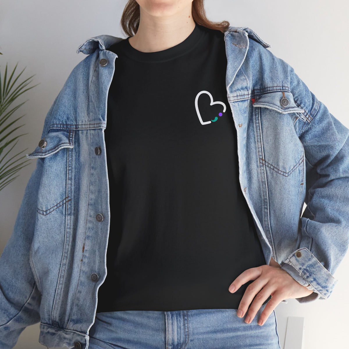Heart Semicolon Pocket Print T-Shirt | Mental Health Awareness Graphic Tee | Cr8tive Designs
