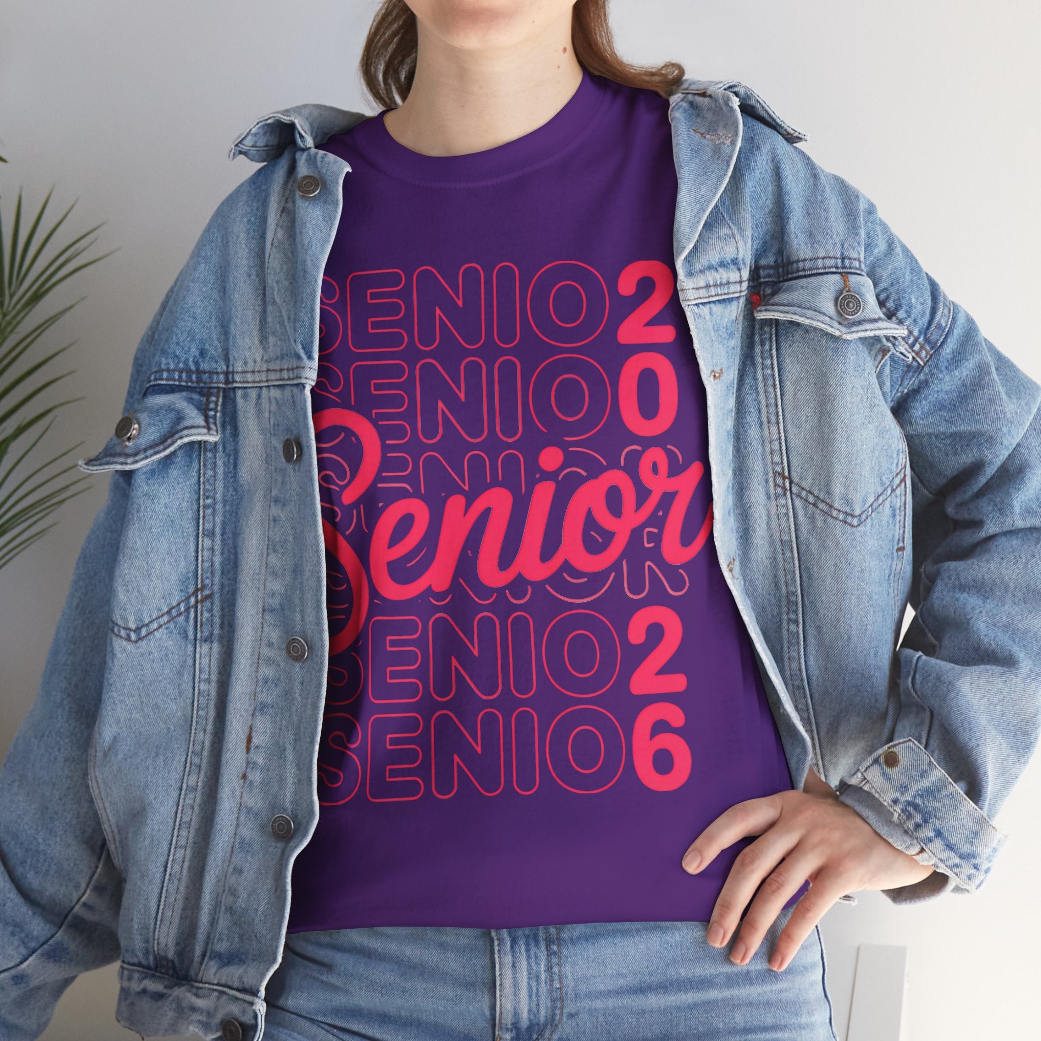 Senior 2026 Neon Script T-Shirt | Bold Layered Typography Tee | Trendy Graduation Shirt | Cr8tive Designs