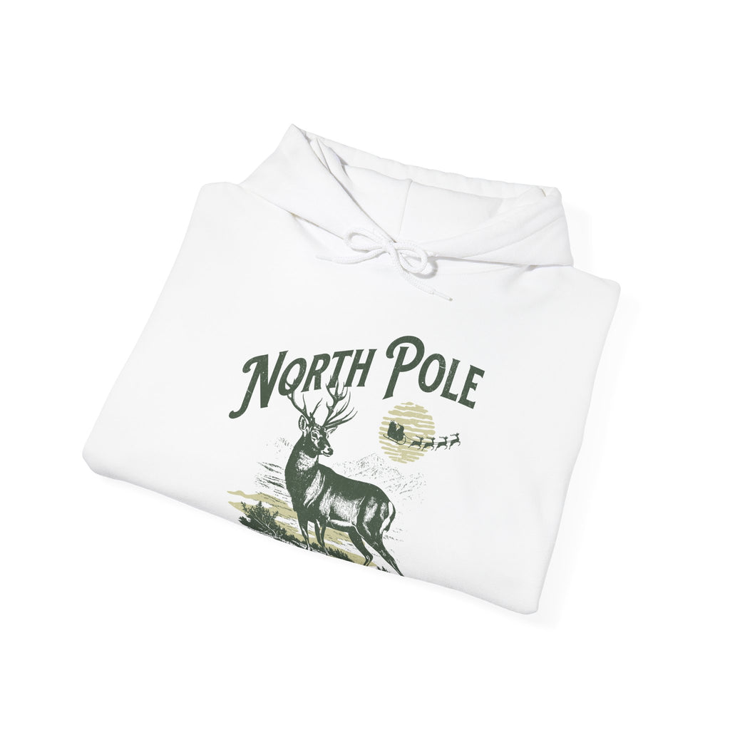 North Pole Hoodie | Vintage Reindeer & Christmas Holiday Design | Cr8tive Designs