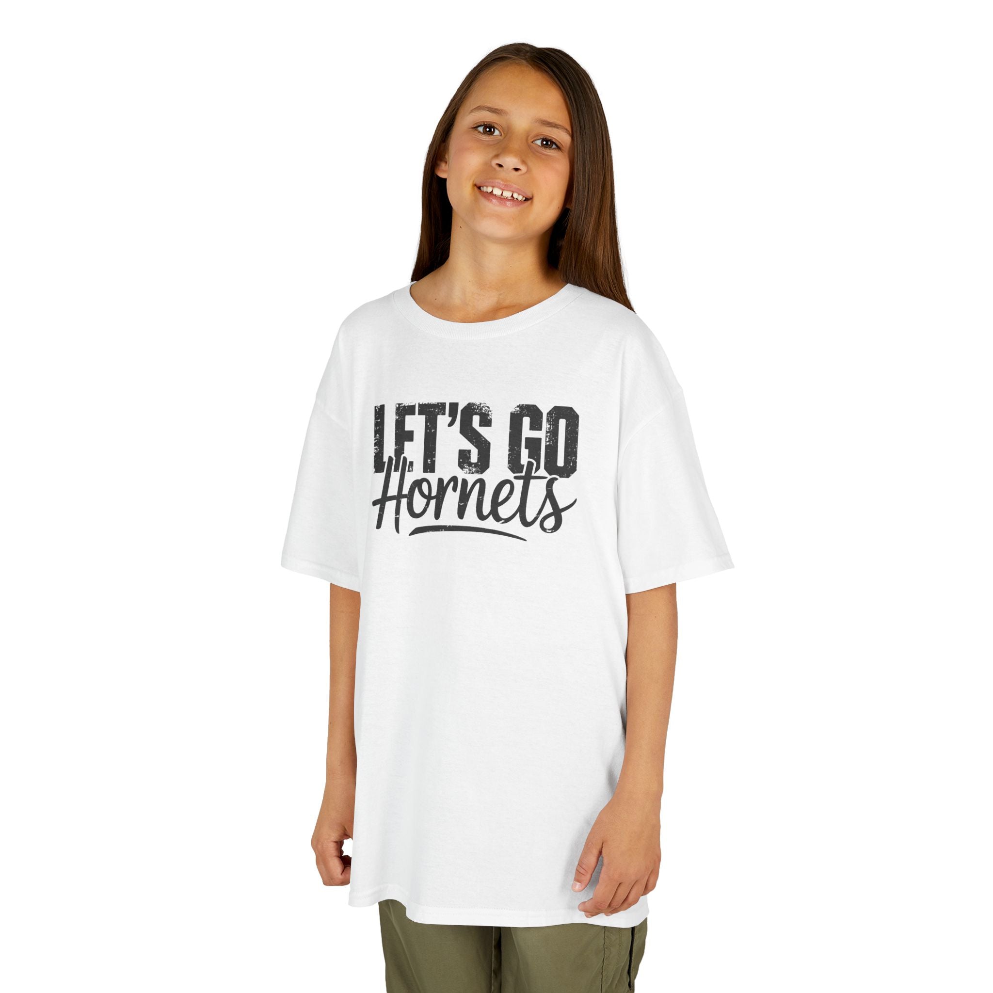 Let's Go Hornets Youth Graphic T-Shirt | School Spirit Mascot Tee | Cr8tive Designs