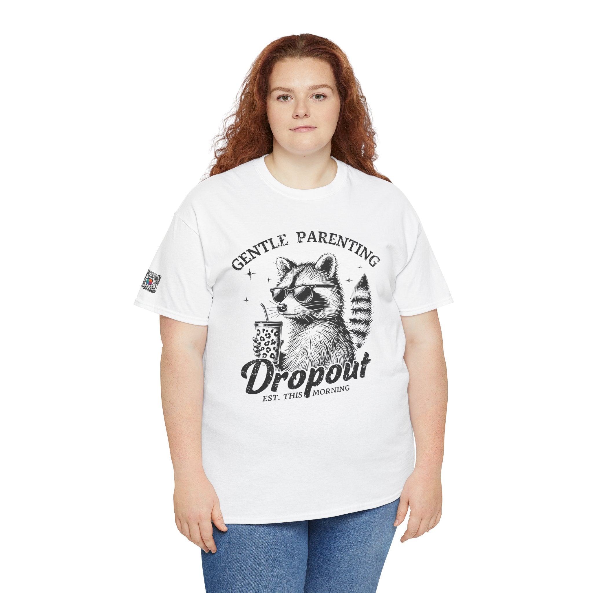 Gentle Parenting Dropout Graphic Tee – Funny Mom Life Shirt, Raccoon Humor Tee, Motherhood Humor | Cr8tive Designs