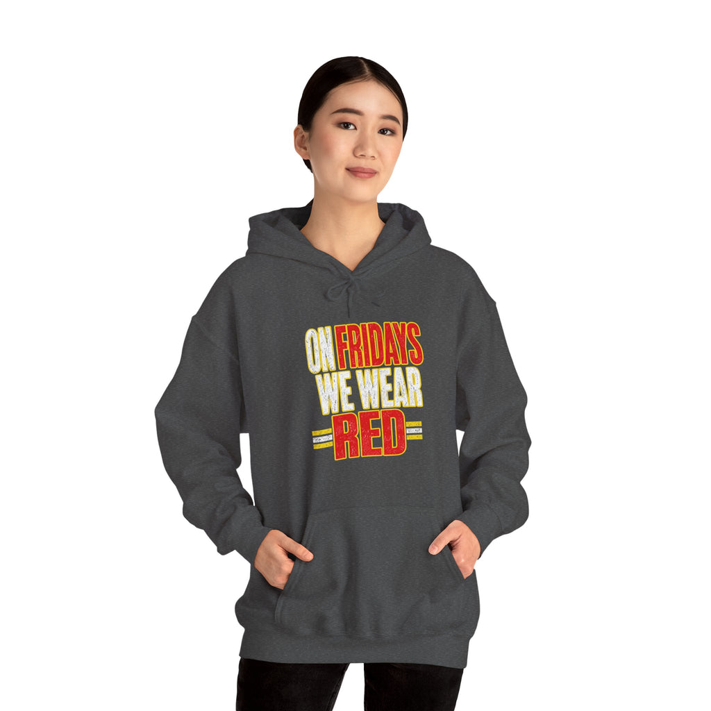 On Fridays We Wear Red | Distressed Football Fan Hoodie | Cr8tive Designs