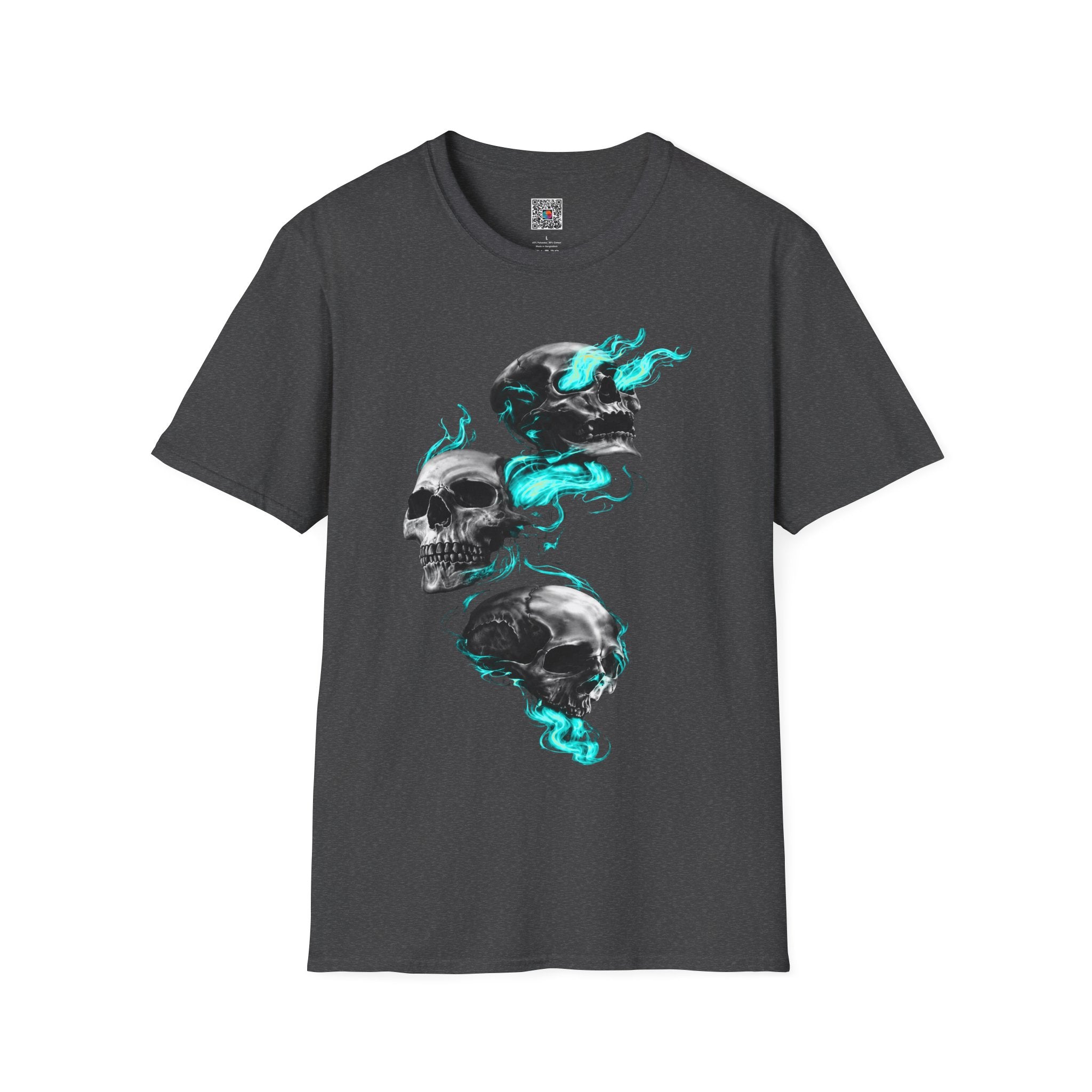Teal Flame Skulls T-Shirt | Cr8tive Designs