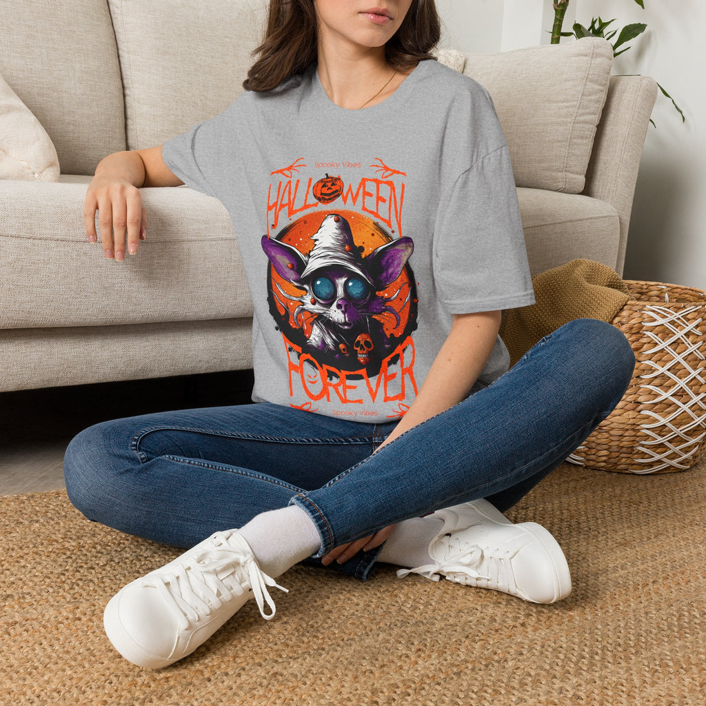 Halloween Forever T-Shirt | Cute Spooky Bat Witch Graphic Tee | Cr8tive Designs