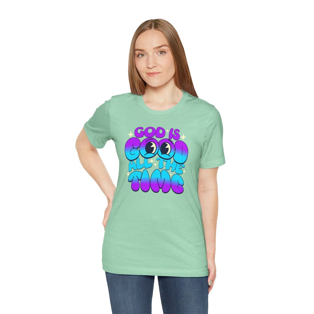God Is Good All The Time T-Shirt | Retro Bubble Faith Tee | Cr8tive Designs