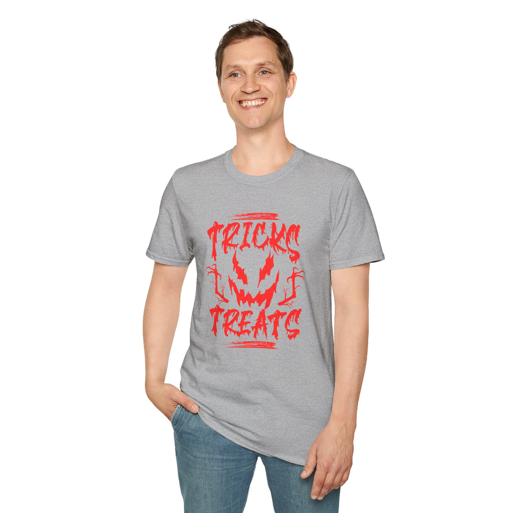 Halloween Tee | "Tricks Treats" Scary Jack-O'-Lantern Graphic T-Shirt | Cr8tive Designs