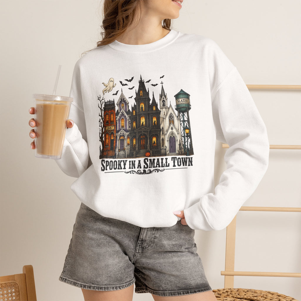 Spooky in a Small Town Sweatshirt | Vintage Slater Haunted House Crewneck | Cr8tive Designs