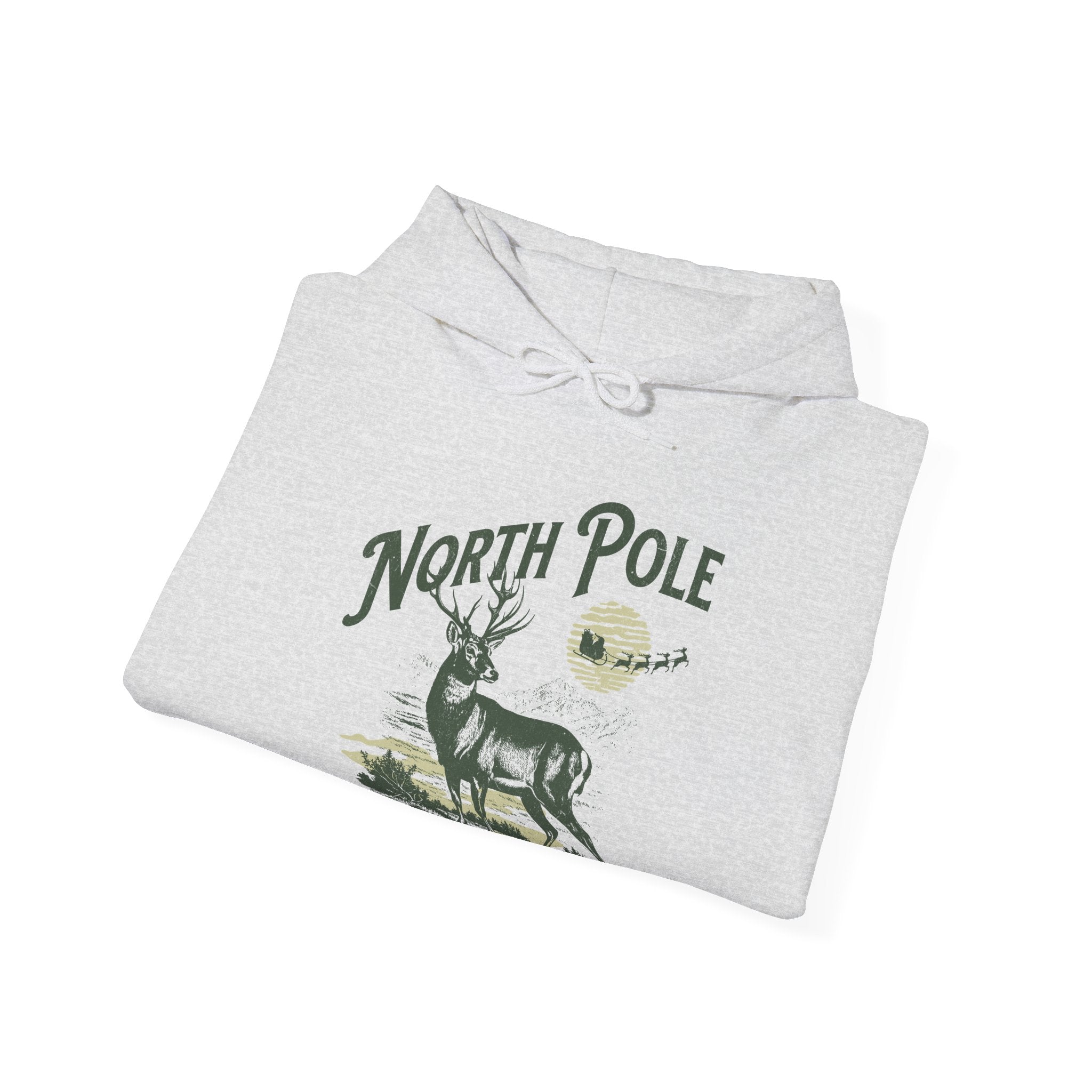 North Pole Hoodie | Vintage Reindeer & Christmas Holiday Design | Cr8tive Designs