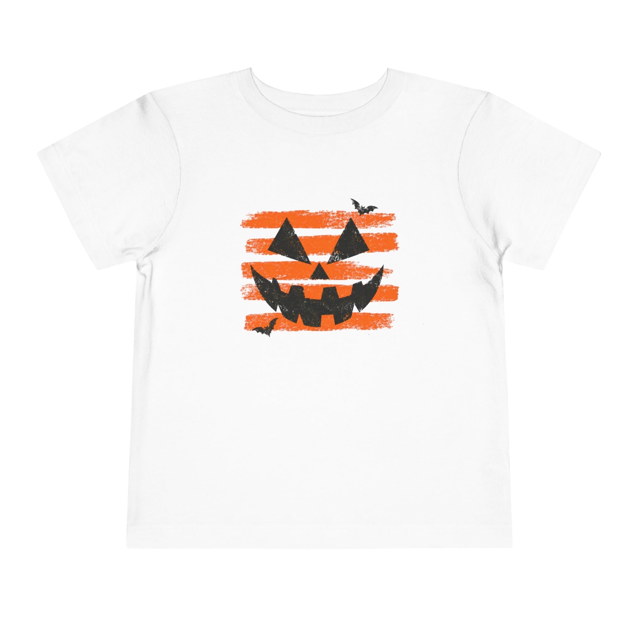 Distressed Jack O Lantern Toddler T-Shirt | Retro Orange Stripe Halloween Tee | Cr8tive Designs