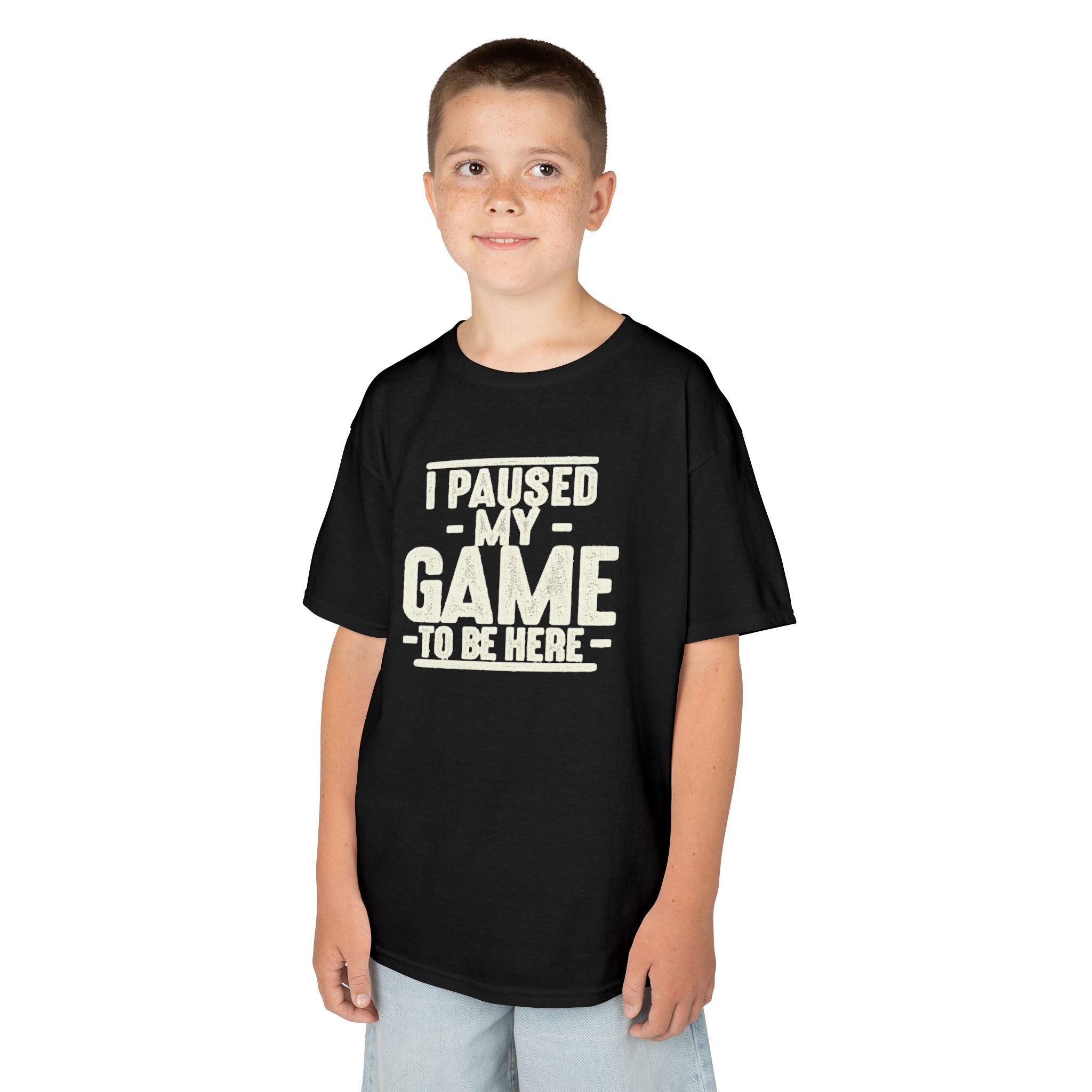 I Paused My Game to Be Here | Funny Youth Gamer T-Shirt | Cr8tive Designs